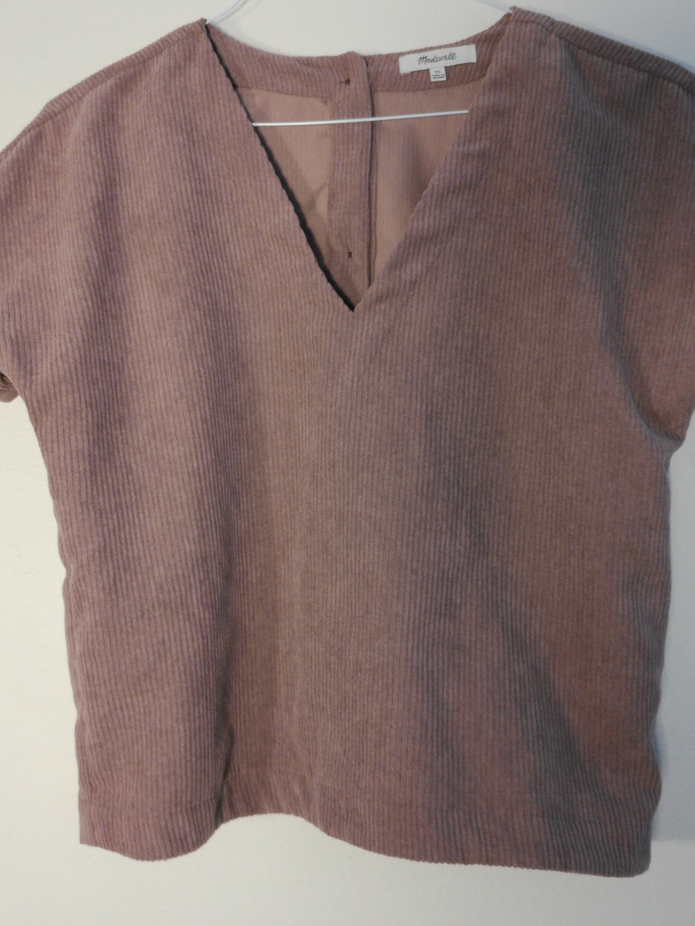 Madewell Women's Dusty Rose Ribbed Corduroy Crop Top
